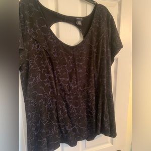 Black and purple peplum top